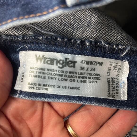 Wrangler 47MWZ Straight Mens Jeans 36x34 Cowboy Western Classic Ranch Durable - Picture 8 of 8
